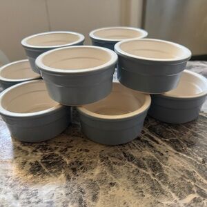 Set of 5 Blue and White Ramekins